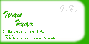 ivan haar business card